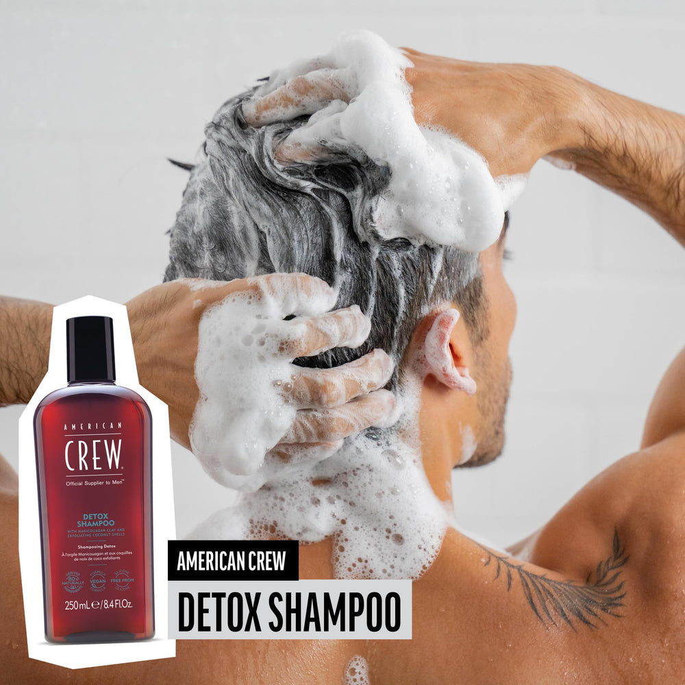 American Crew Detox Shampoo coconut shell beads gently remove buildup