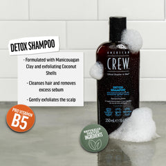 American Crew Detox Shampoo manicouagan clay nourishes while exfoliating