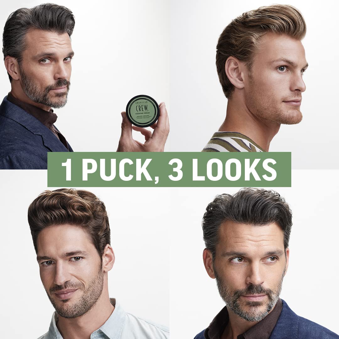 American Crew Forming Cream hair styling application demonstrates medium hold with balanced texture