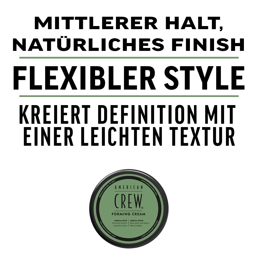 American Crew Forming Cream old version packaging note highlights versatile styling options
