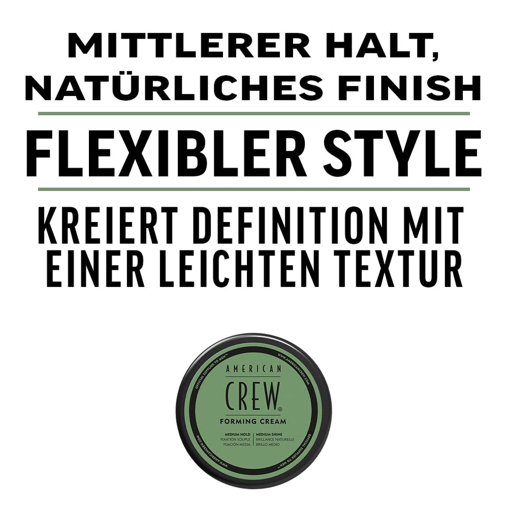 American Crew Forming Cream old version packaging note highlights versatile styling options