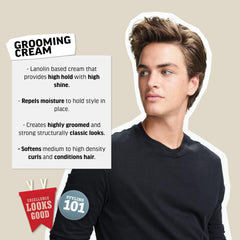 American Crew Grooming Cream dispensing shot demonstrates quick, controlled styling.