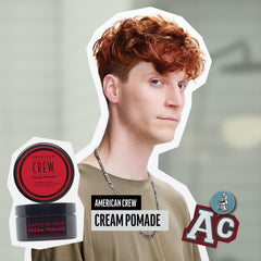 American Crew Hair Cream Pomade texture swatch reveals cream consistency for easy application