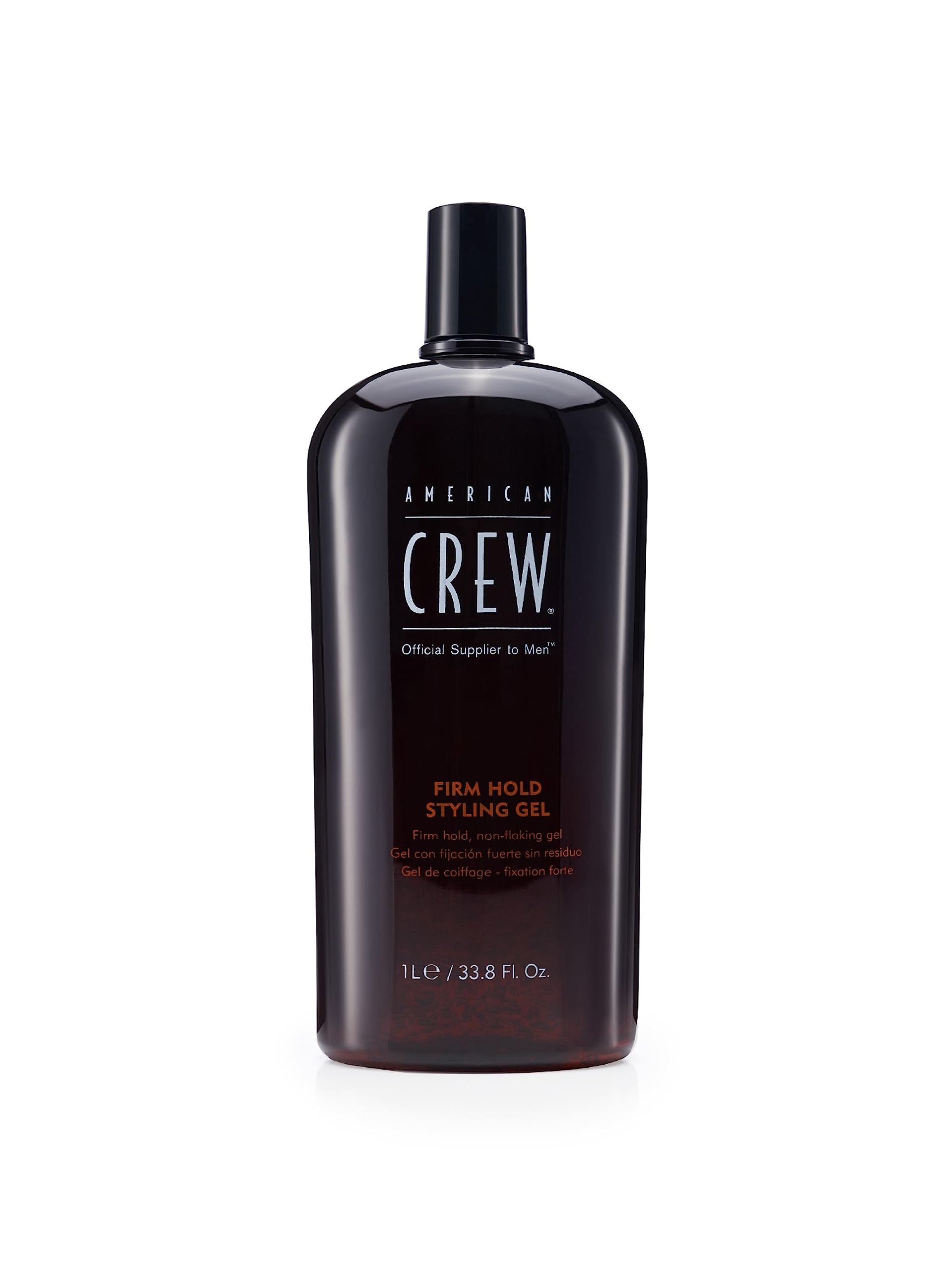 American Crew Hair Gel bottle front showing firm hold for defined style.