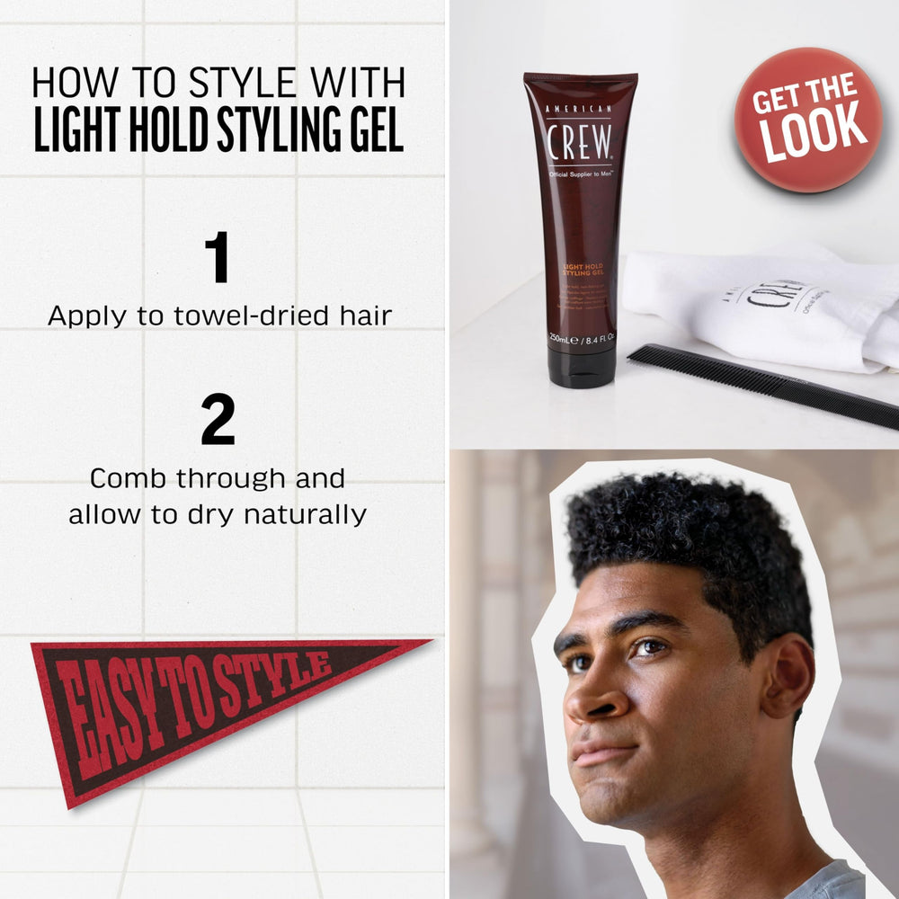 American Crew Hair Gel delivers textured definition with a natural, frizz-free finish.