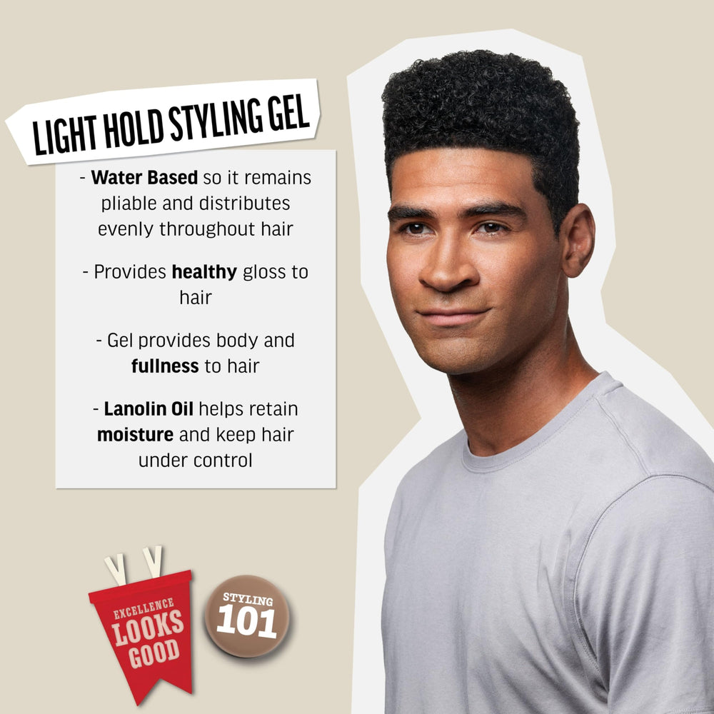 American Crew Hair Gel on towel-dried hair helps tame frizz and set texture.