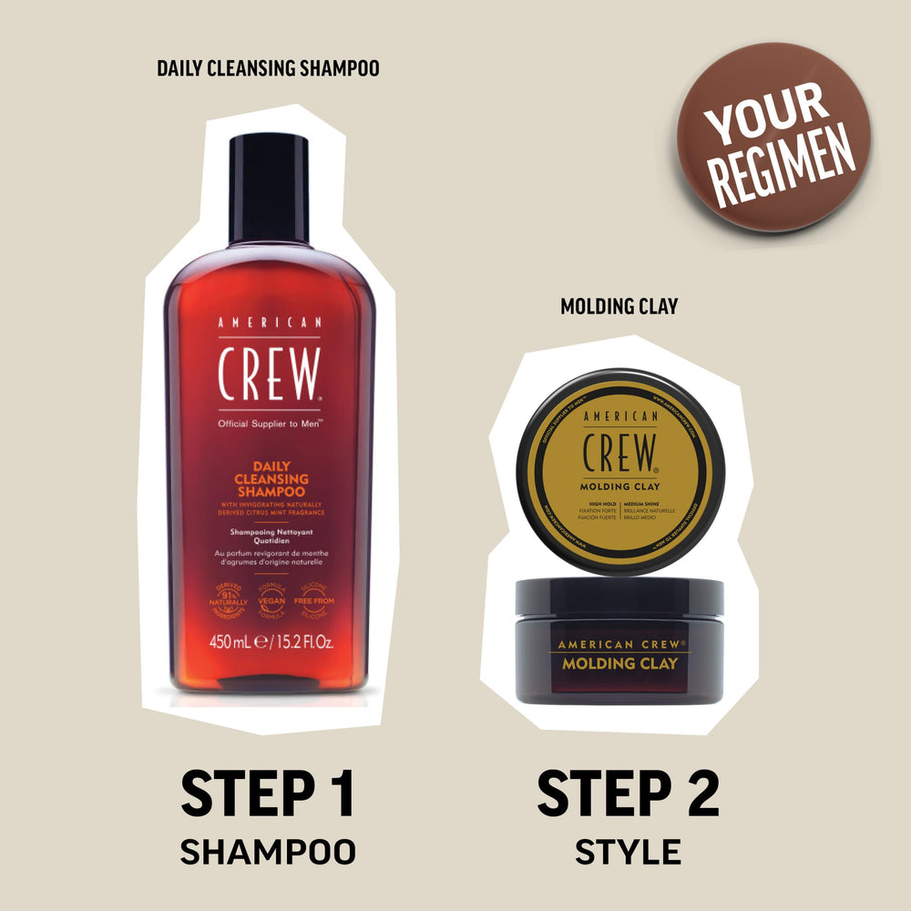 American Crew Hair Molding Clay demonstrates strong hold for versatile styles.