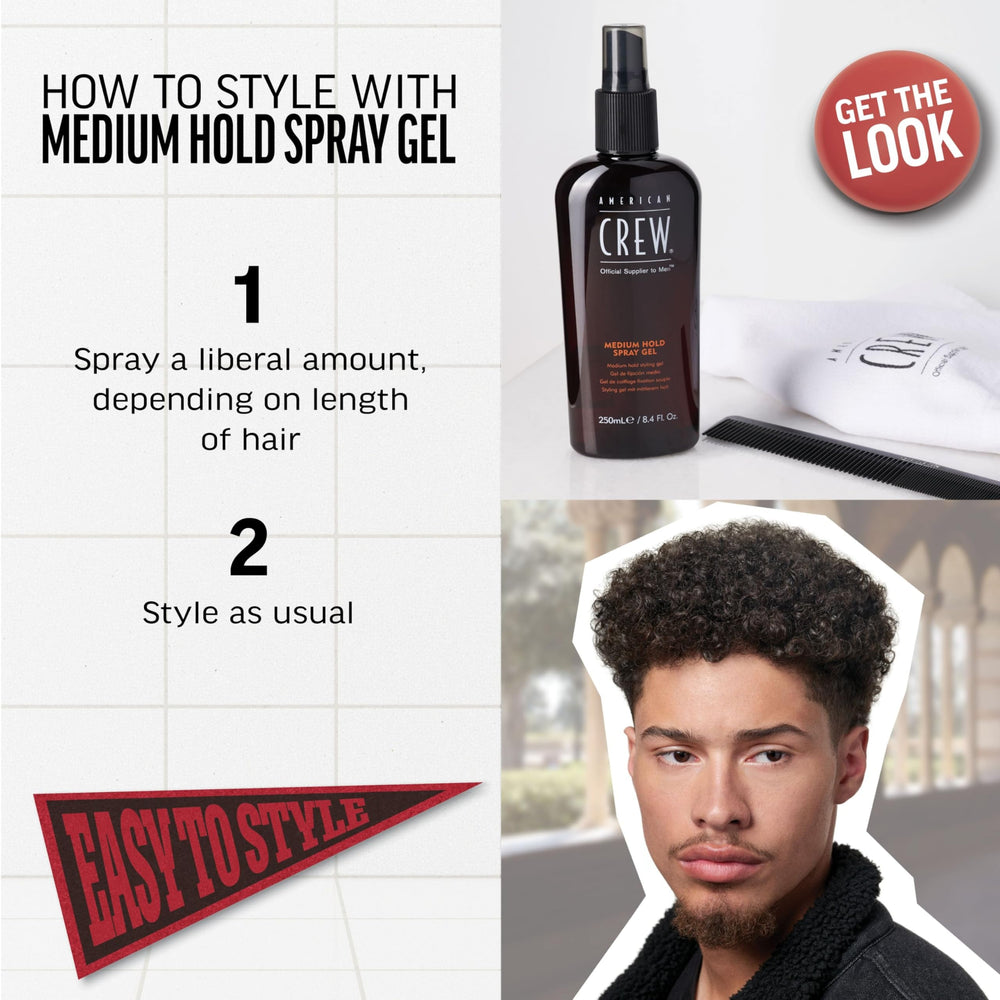 American Crew gel during blow-drying shows versatile styling without stiffness.