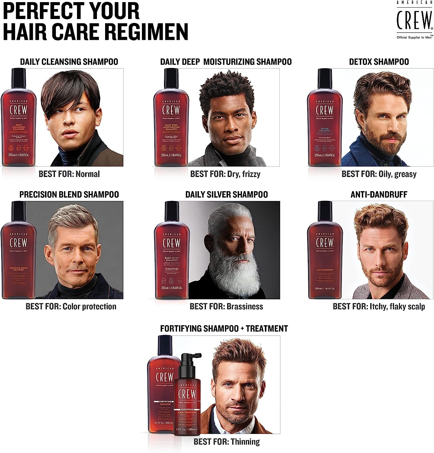 American Crew Daily Cleanser foamy lather image emphasizing silicone-free formula for oil-control and soft hair