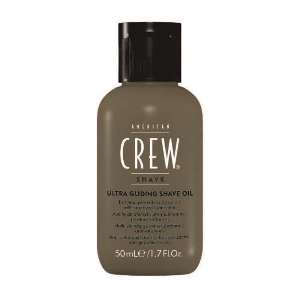 American Crew Ultra Gliding Shave Oil application scene highlights easy facial massage