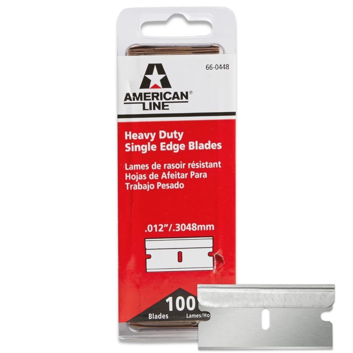 American Line single edge blades 100-pack front view for versatile cutting projects