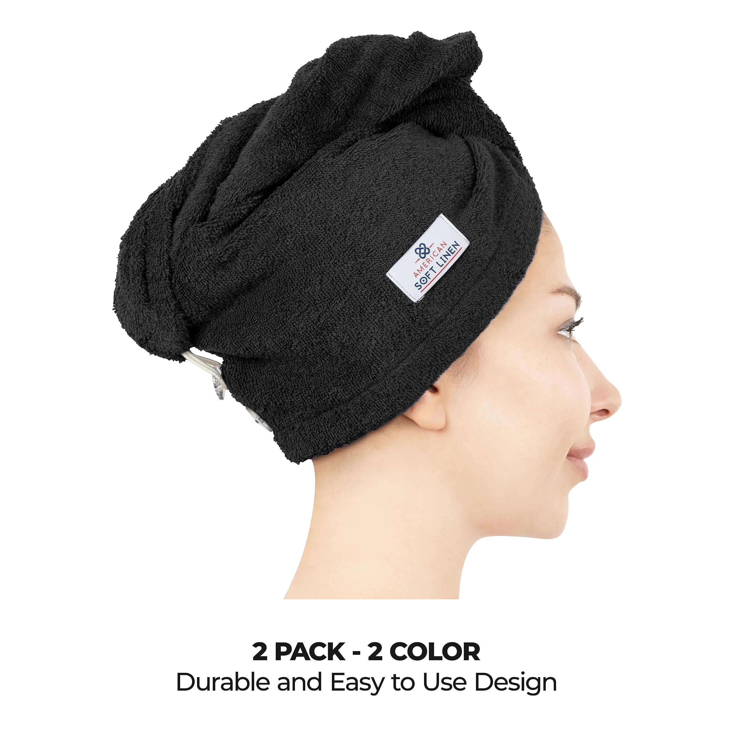 American Soft Linen 26x10-inch towel shows ample coverage for styling routines.