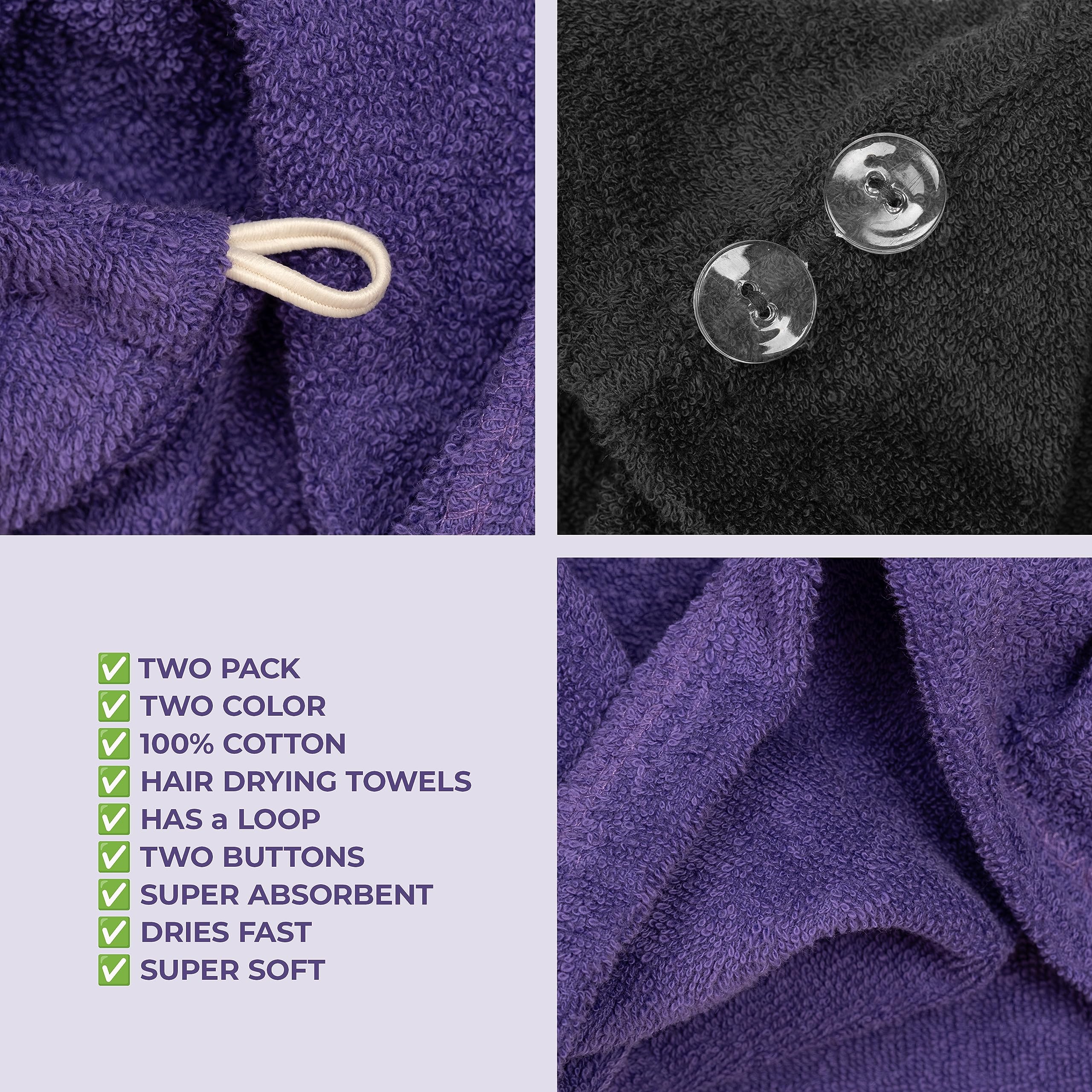 American Soft Linen absorbent fabric speeds hair drying during routine.