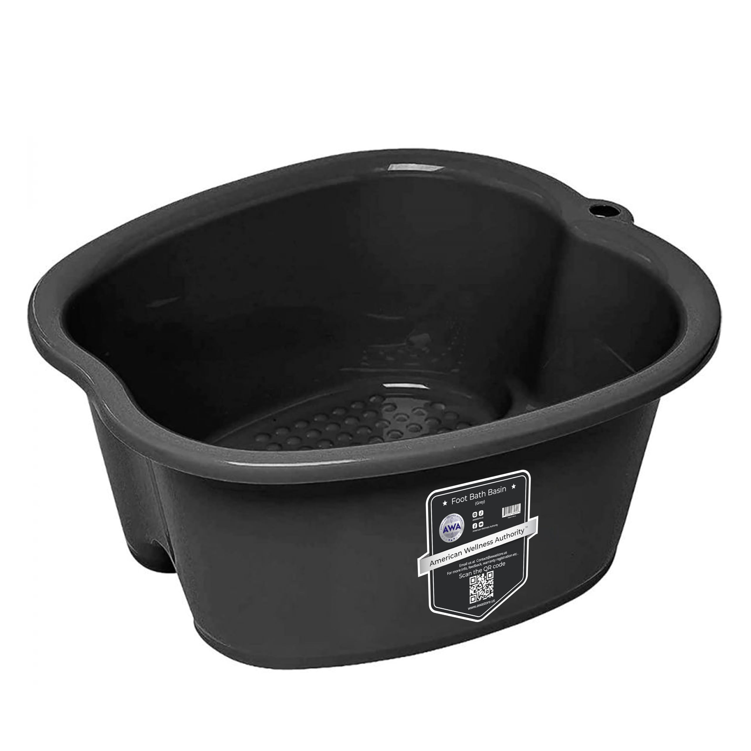 American Wellness Authority AWA extra large foot bath basin in full view for at-home pedicure use