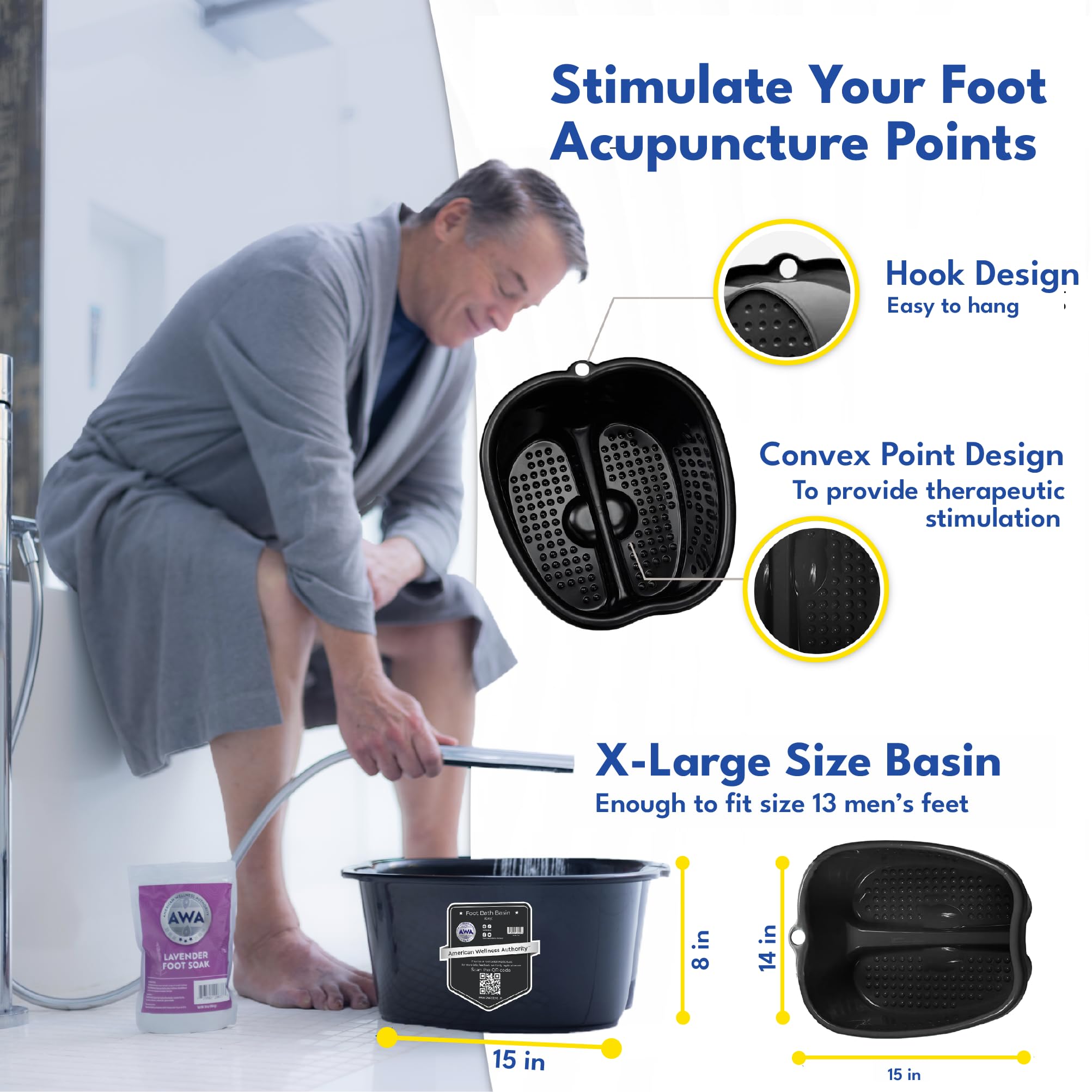 American Wellness Authority AWA rounded arch support detail for comfortable long soaks
