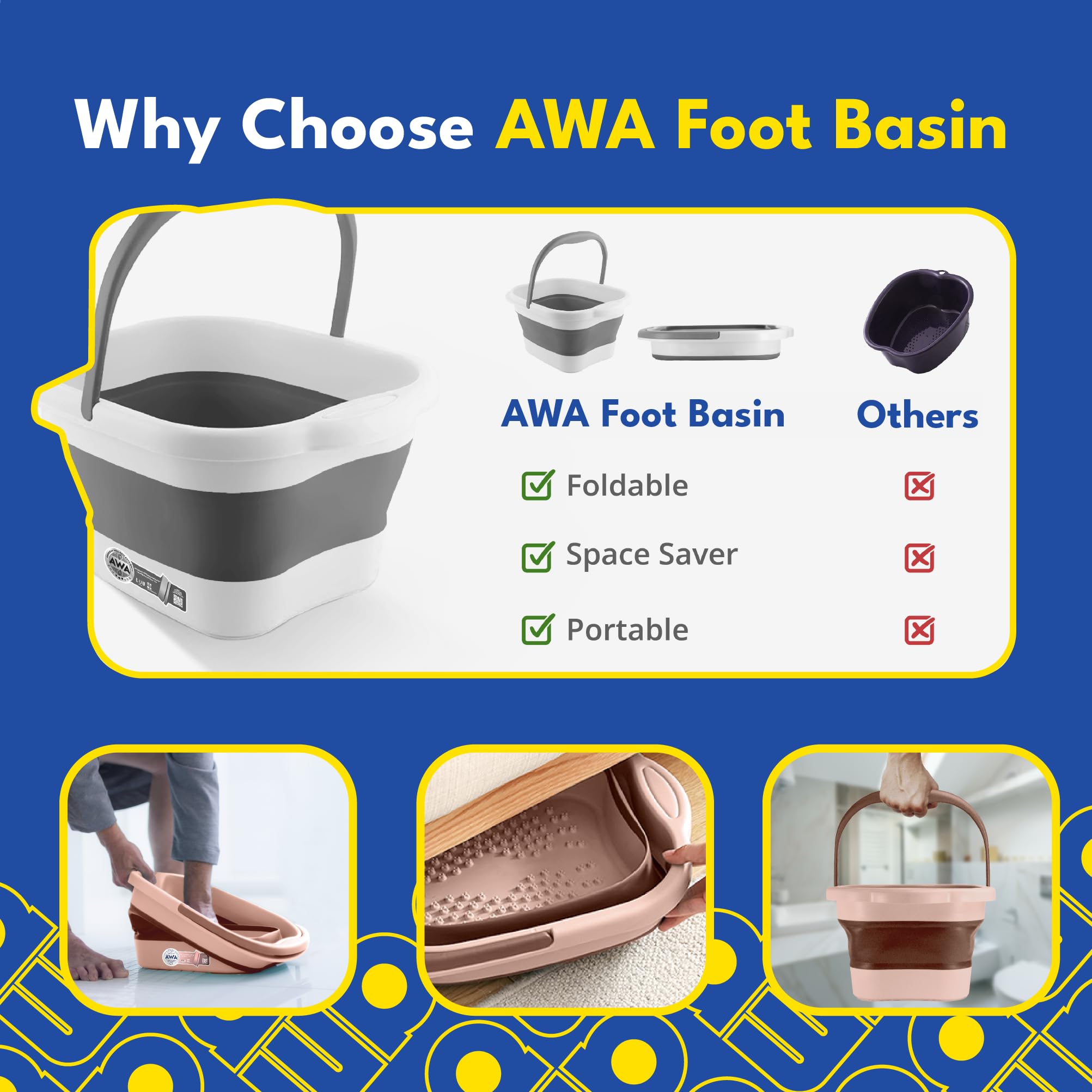 American Wellness Authority multifunctional foot soak tub doubles as pedicure bowl.