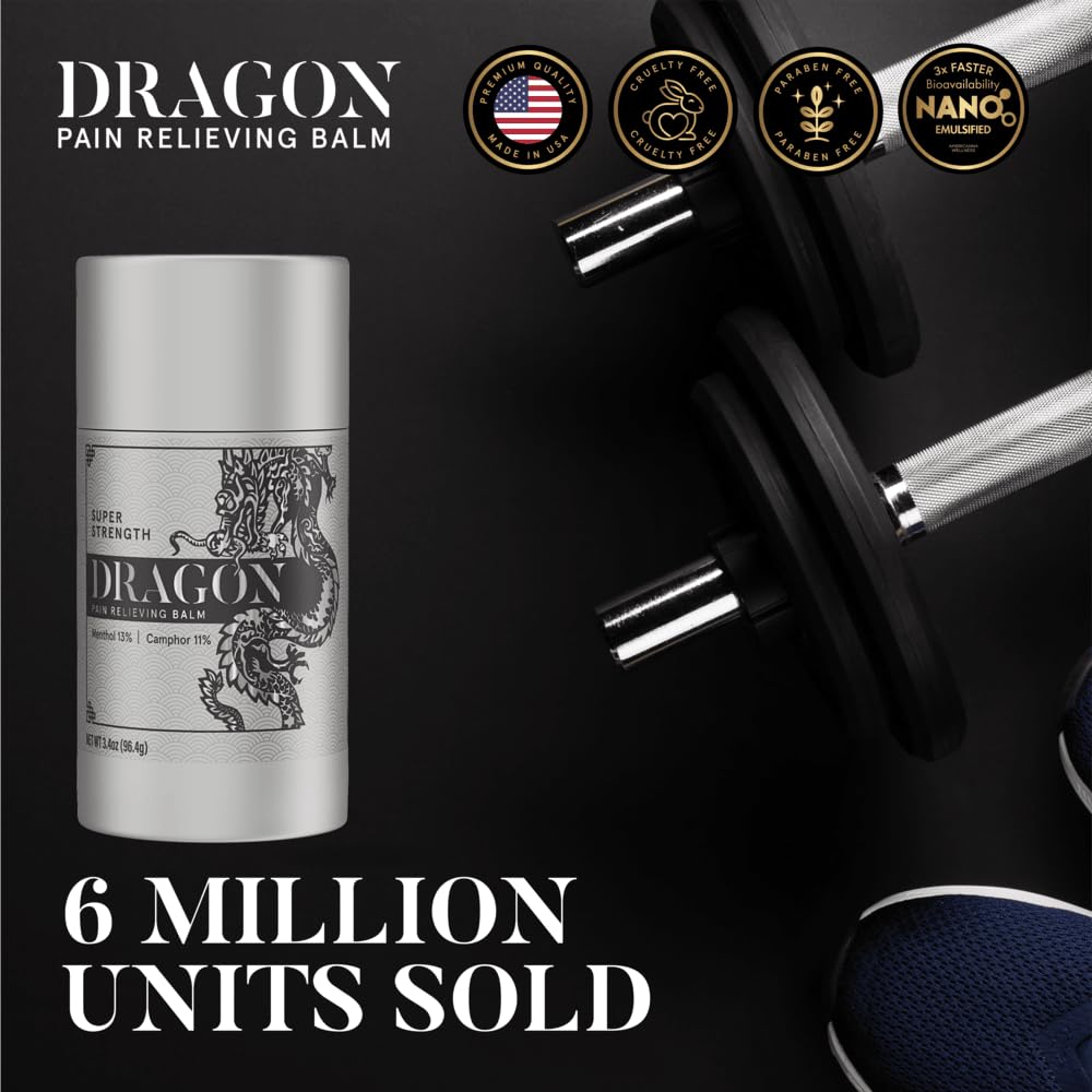 Americanna Wellness Dragon Balm bottle closeup shows the silver-strength formula’s refreshing sensation.