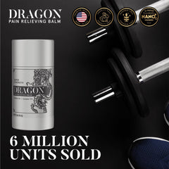 Americanna Wellness Dragon Balm bottle closeup shows the silver-strength formula’s refreshing sensation.