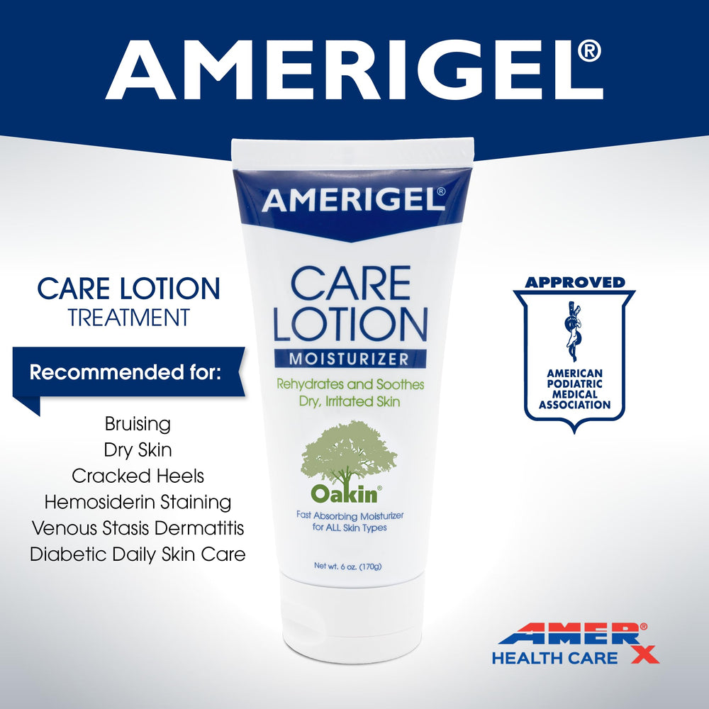 AMERIGEL Care Lotion dry skin close up emphasizes deep hydration and soothing relief