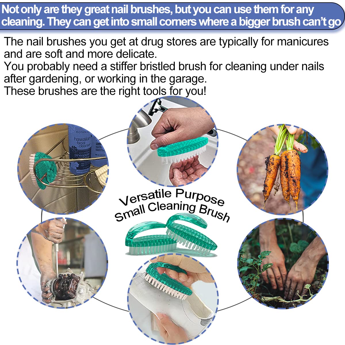 AMERWASH PLUS garden-mechanic nail brush green keeps hands tidy after messy tasks