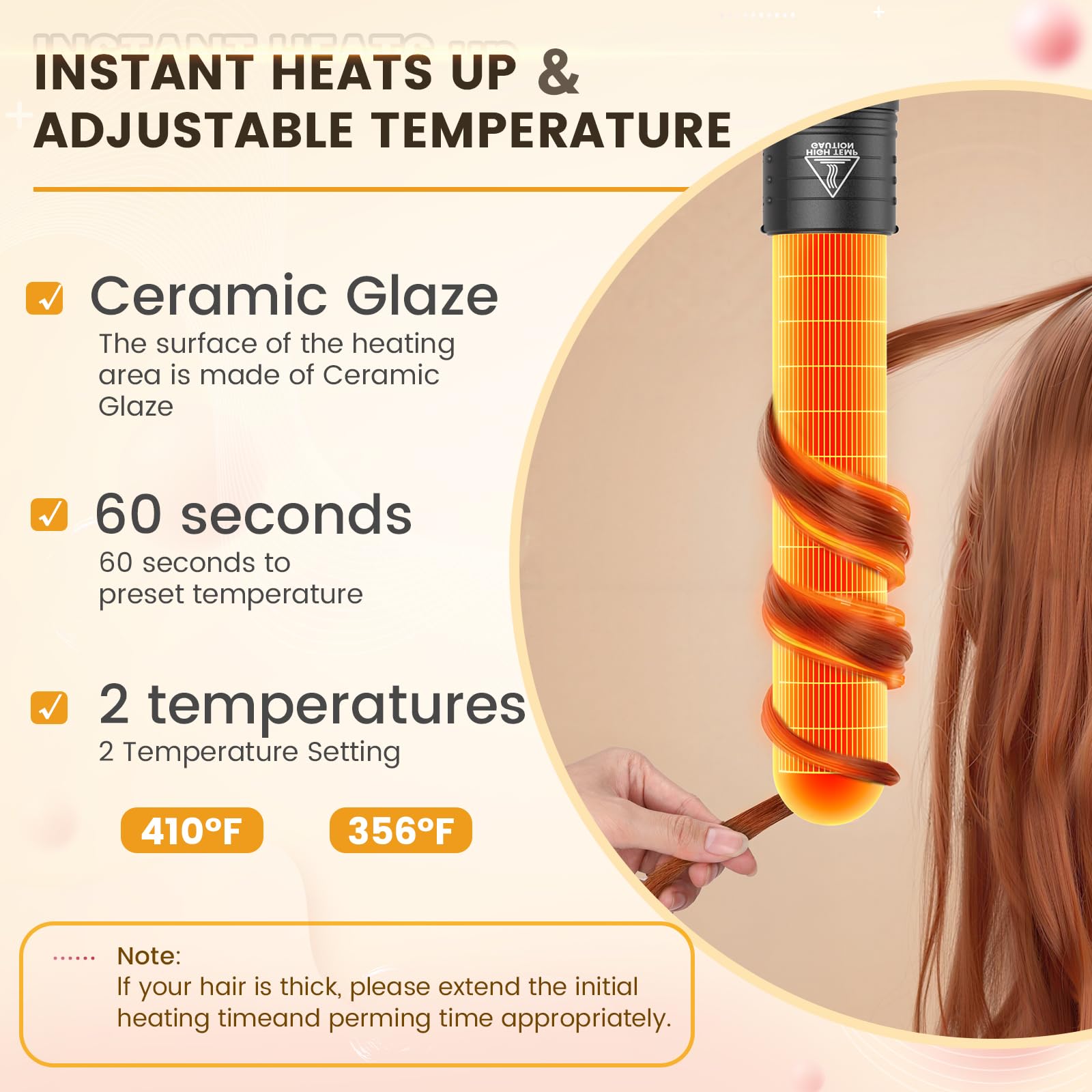 Amgcive protective glove and clip keep hands safe during styling.