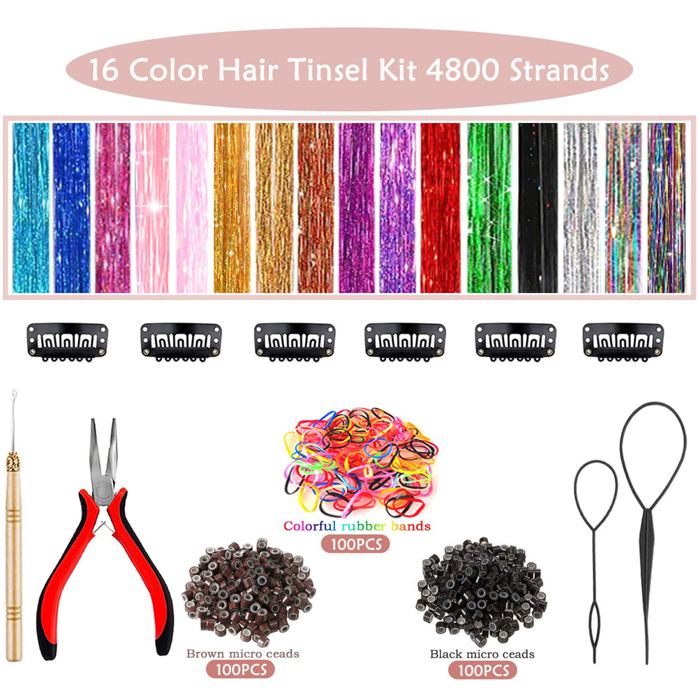 AMGPT heat-resistant tinsel close-up highlights safe styling with hot tools.