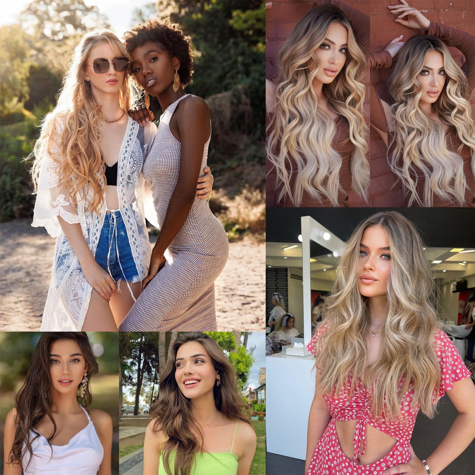 AMGPT six-piece weft collection demonstrates versatile volume options for fuller hairstyles.