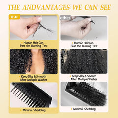 Amicalite Burmese Curly Bundles 14inch closeup shows cuticle-aligned strands for longevity.