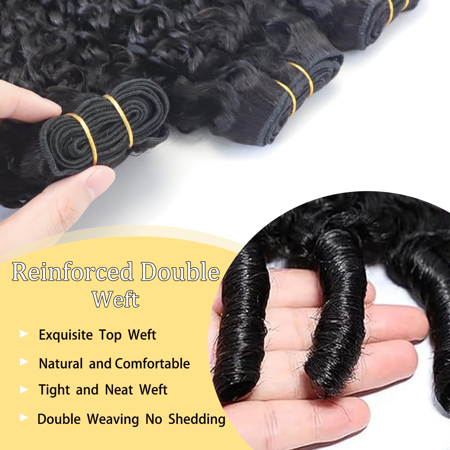 Amicalite Burmese Curly Bundles 16inch soft silky texture delivers smooth, bouncy wear.