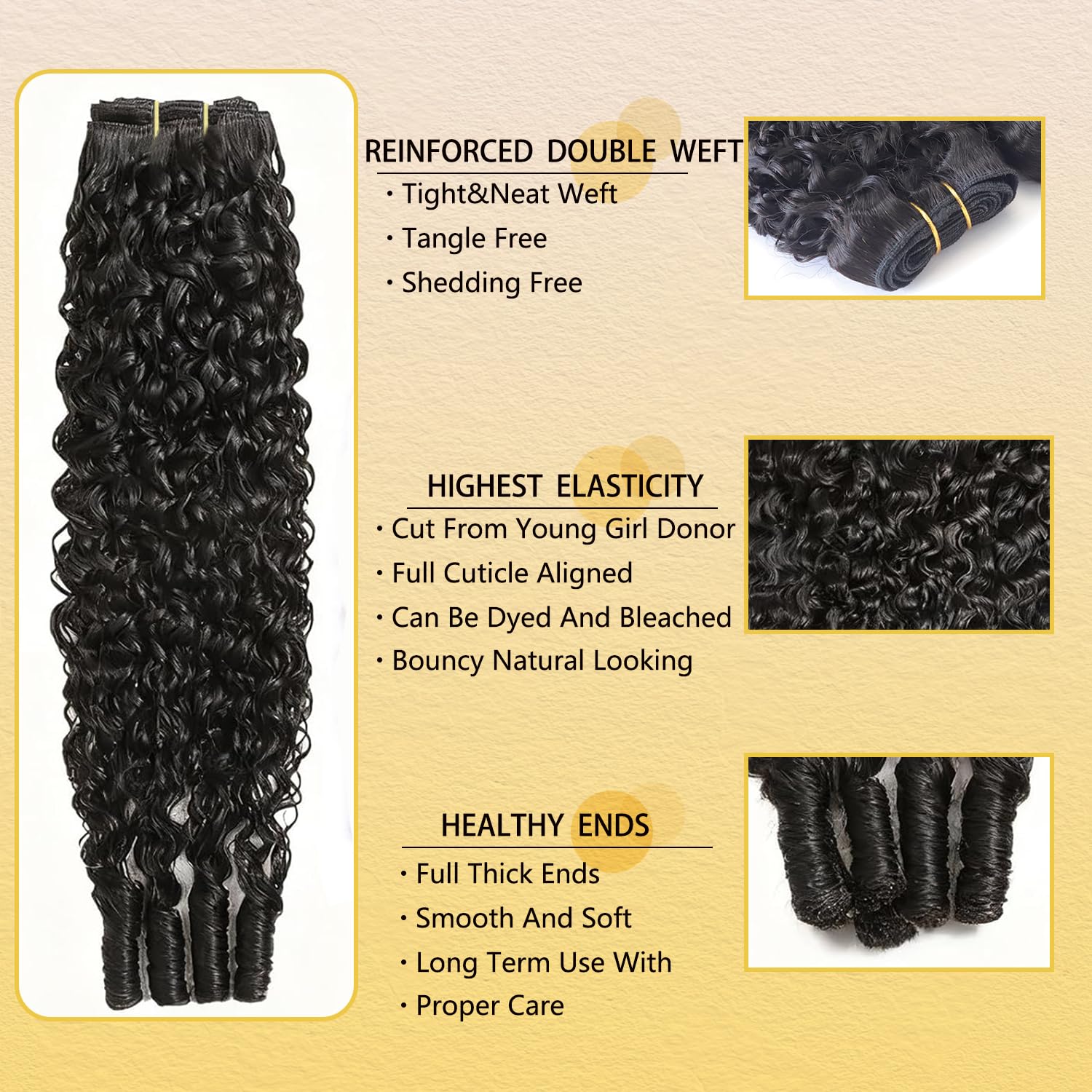 Amicalite Burmese Curly Bundles 18inch long-full look for dramatic volume and impact.