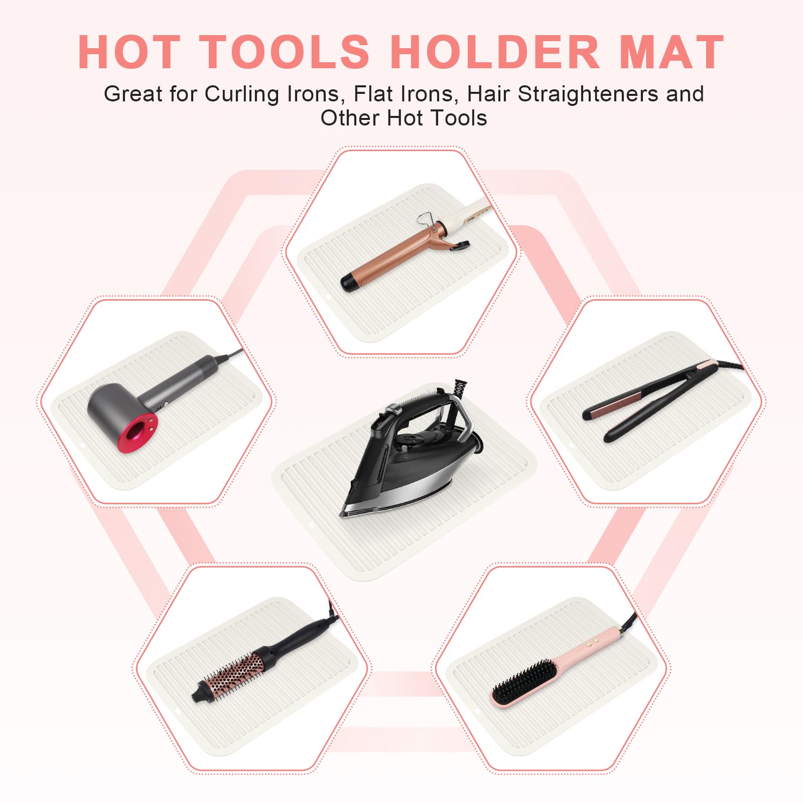 AMIJEAL large mat holding multiple tools at once on vanity