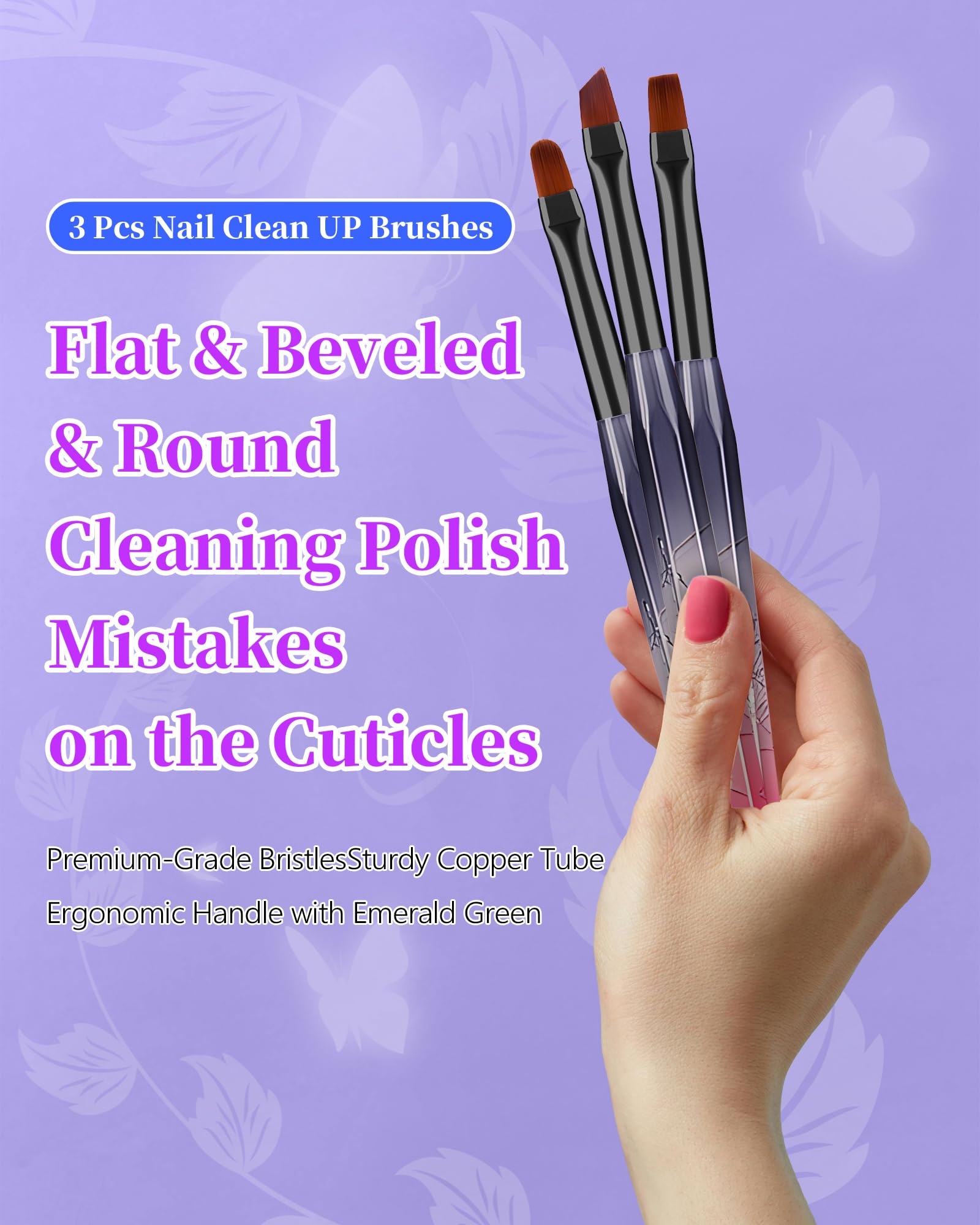 AMilHiTon OPI remover brush angled brush delivers precise cleanup in tight nail areas.