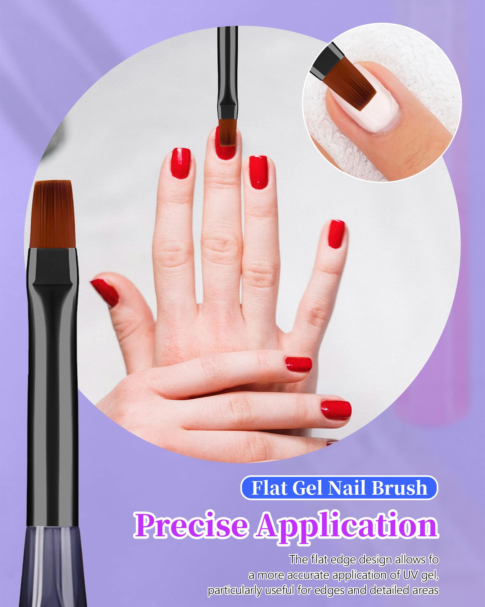 AMilHiTon OPI remover brush flat brush for quick tidying near nail edges.
