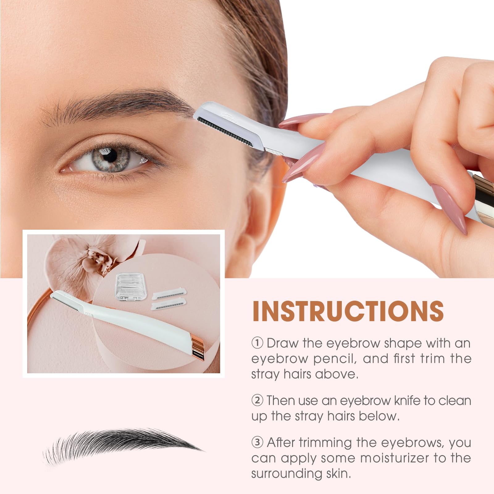 AMILKME stainless steel blades provide precise exfoliation and peach fuzz removal.