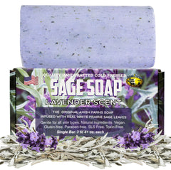 Amish Farms Sage Soap Bar lavender-scent provides calming cleansing for skin.