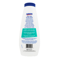 AMMENS Powder Shower Fresh texture closeup reveals fine powder for cooling and drying skin.