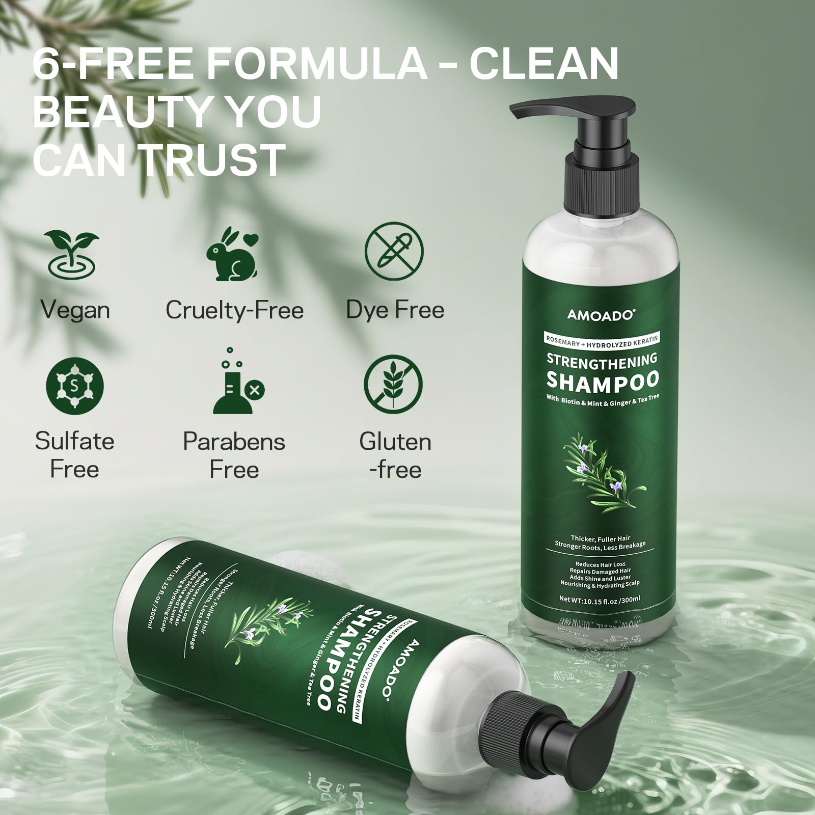 AMOADO application lather shampoo demonstrates easy routine for daily cleansing and scalp care