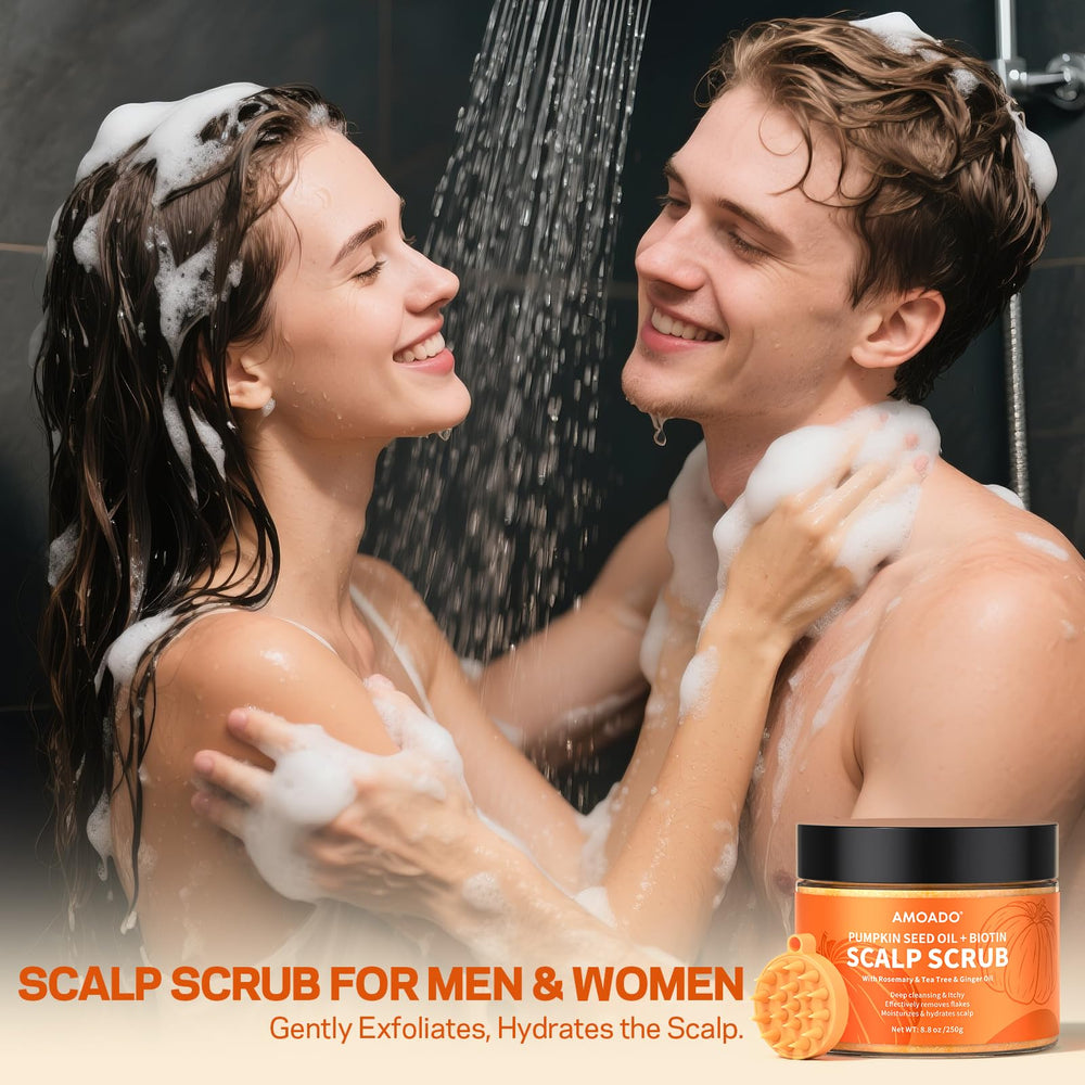 AMOADO Scalp Scrub after use yields softer, shinier hair