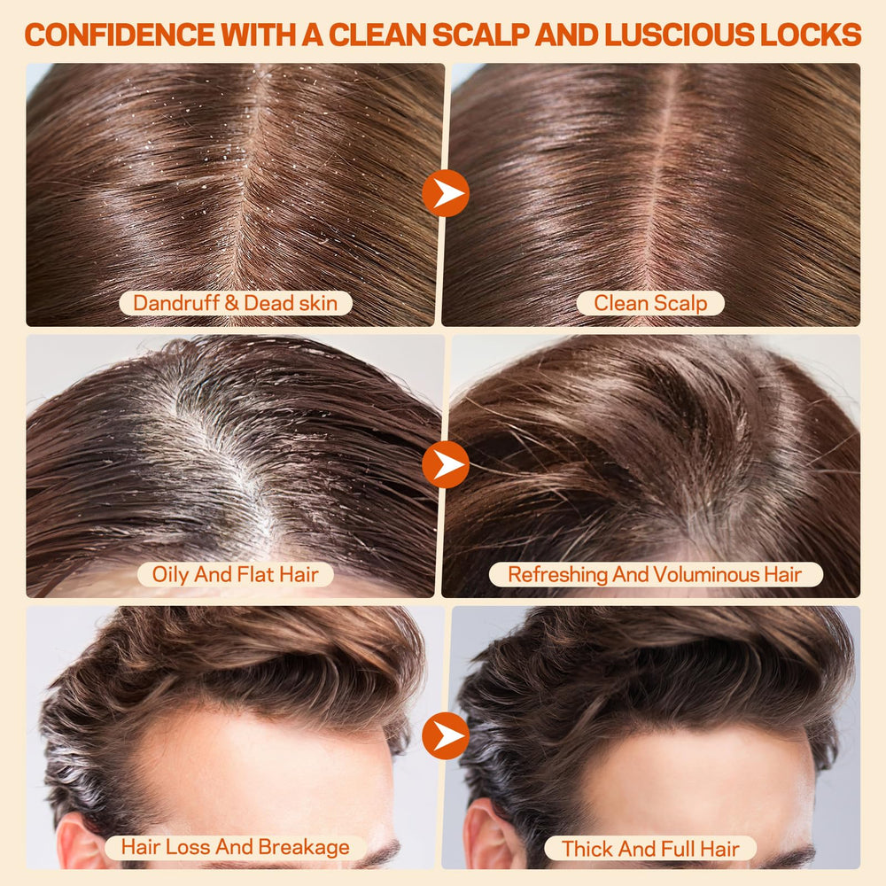 AMOADO Scalp Scrub applied to scalp for soothing cleansing