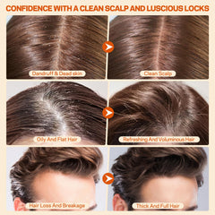 AMOADO Scalp Scrub applied to scalp for soothing cleansing