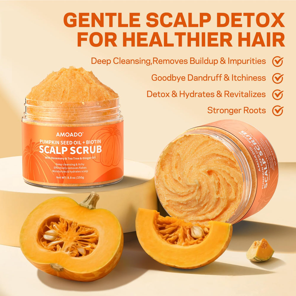 AMOADO Scalp Scrub exfoliating beads illustrate gentle scalp exfoliation
