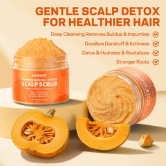 AMOADO Scalp Scrub exfoliating beads illustrate gentle scalp exfoliation