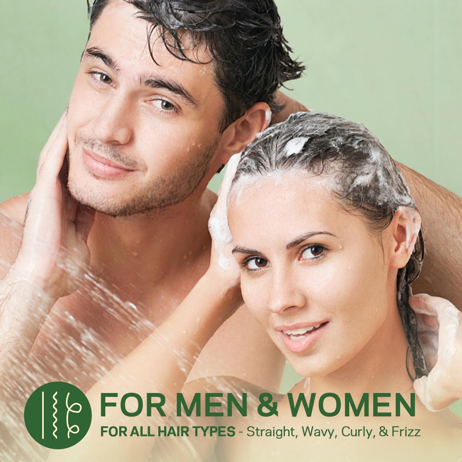 AMOADO man and woman using product shows versatile hair care for thinning hair.