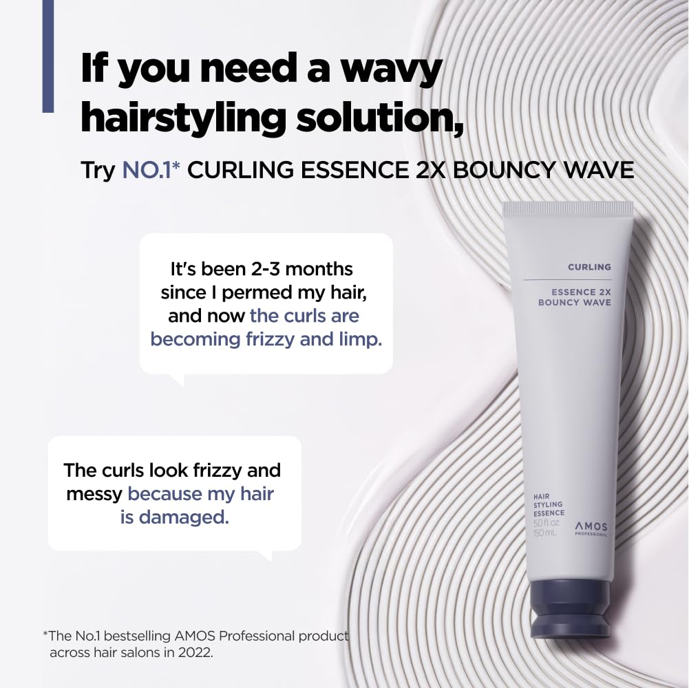 AMOS PROFESSIONAL Curling Essence with aloe vera leaf for deep hydration and shine