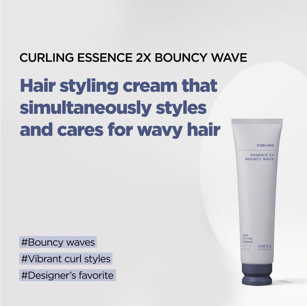 AMOS PROFESSIONAL Curling Essence frizz control on styled waves for a smooth, touchable finish