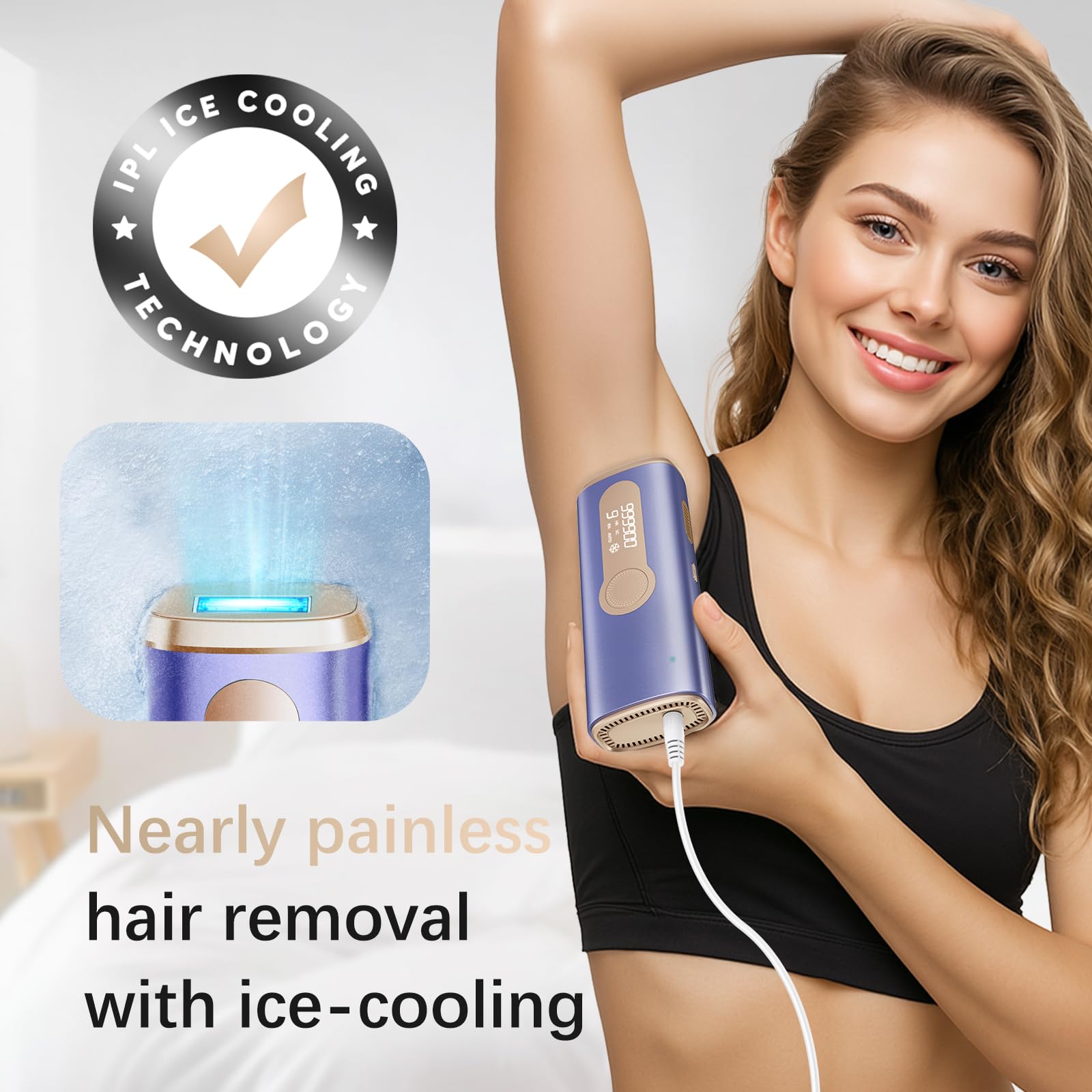 AMOTAOS IPL laser device with ice cooling contact for comfortable treatment