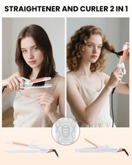 AmoVee dual voltage curling iron side profile ready to style on the go