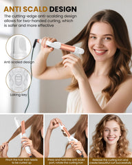 AmoVee curling iron titanium barrel visible for even heat distribution