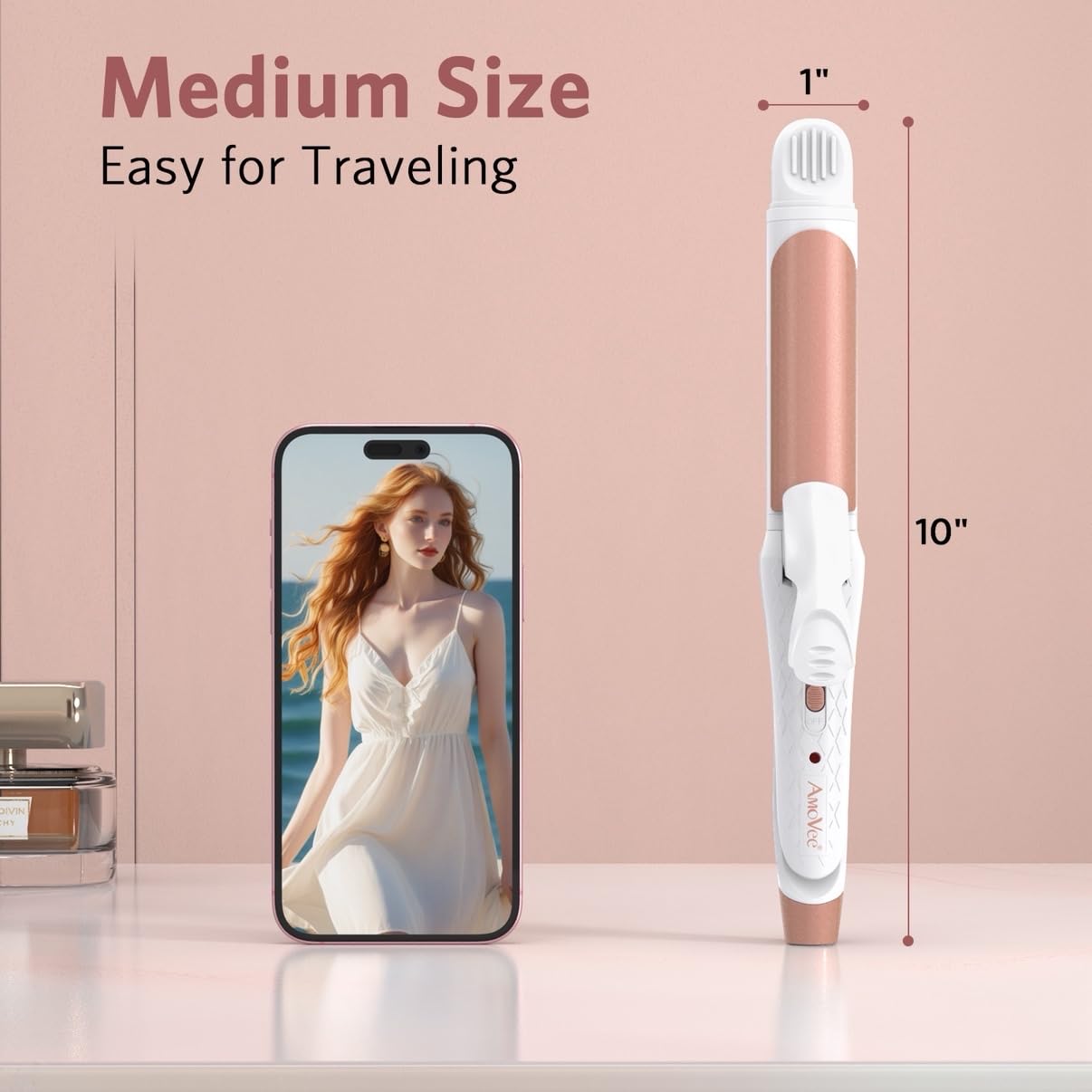AmoVee dual voltage travel case shown with compact design