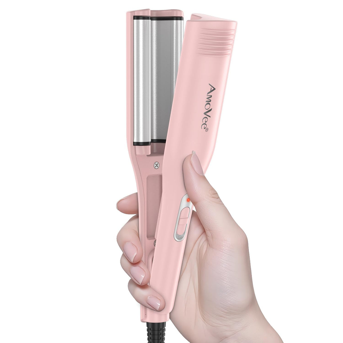 AmoVee hair crimper plate 0.59 inch for quick volumizing curls at home